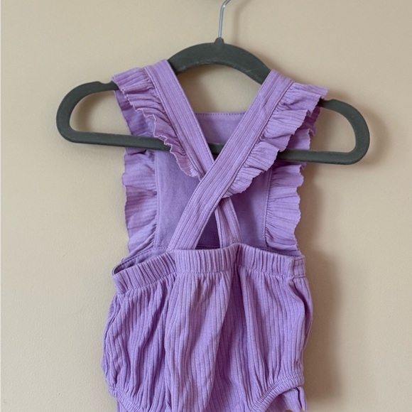 Cat & Jack Lavender Ribbed Ruffle One-Piece - Picture 2 of 2